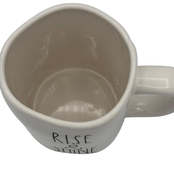 Rae Dunn Artisan Collection Rise & Shine White Ceramic Coffee Mug - Picture 2 of 4